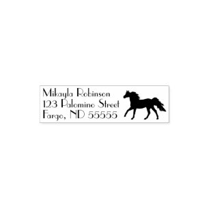 Running Horse Silhouette Parisian Text Självfärgande Stämpel