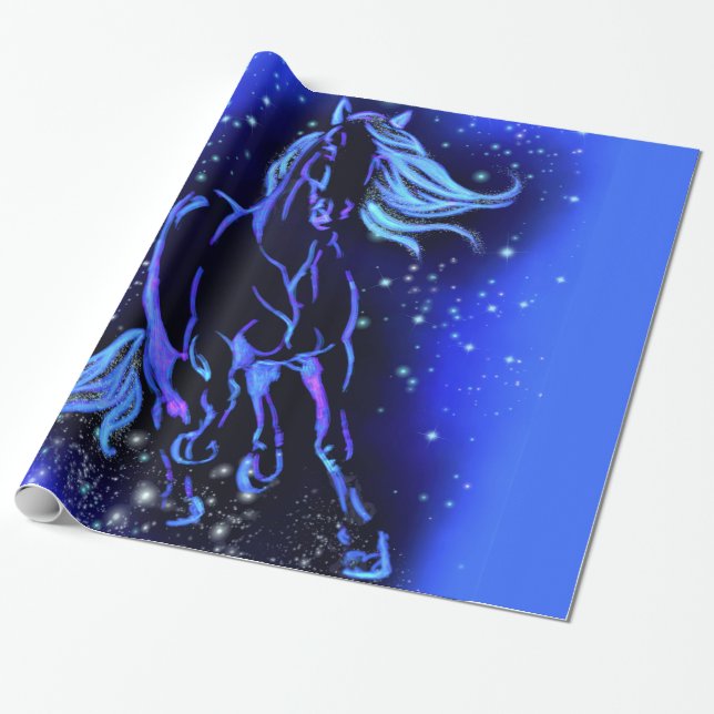 Running Horse Wrapping Papper Presentpapper (Utrullad)