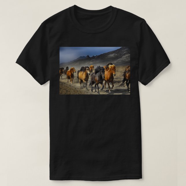 Running Horses Perfekt Gift T Shirt (Design framsida)