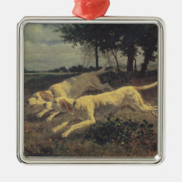 Running Hundar (Beagles) (av Constant Troyon) Julgransprydnad Metall