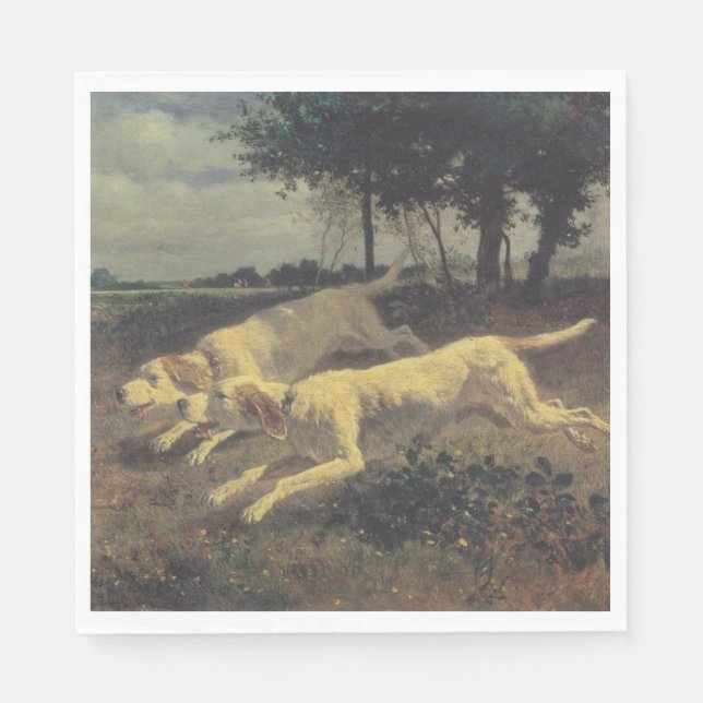 Running Hundar (Beagles) (av Constant Troyon) Pappersservett (Framsidan)