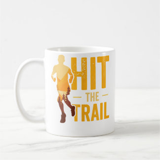 Running In Woods Trail Running Runner Jogging Jogg Kaffemugg