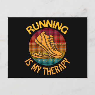 Running Is My Therapy Vykort