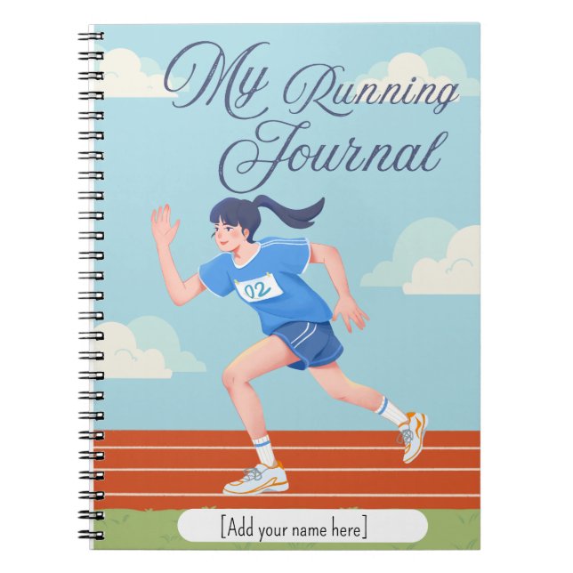 Running Journal | Personalized Fitness Tracker Anteckningsbok (Framsidan)