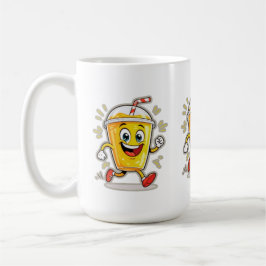 **Running Juice Cup Cartoon – Fun Street Drink Cha Kaffemugg