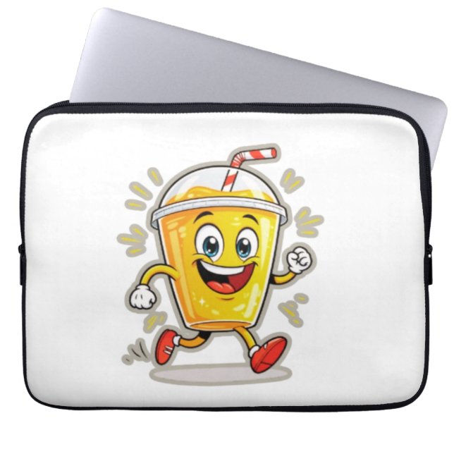 **Running Juice Cup Cartoon – Fun Street Drink Cha Laptop Fodral (Framsidan)