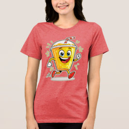 **Running Juice Cup Cartoon – Fun Street Drink Cha T Shirt