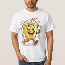 **Running Juice Cup Cartoon – Fun Street Drink Cha T Shirt