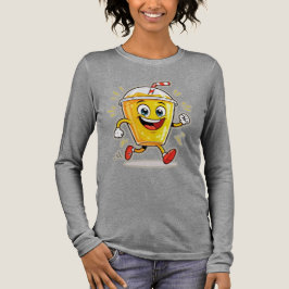 **Running Juice Cup Cartoon – Fun Street Drink Cha T Shirt
