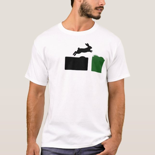 Running Jump Rabbit Tee |Djur Grafisk Tröja  (Framsida)