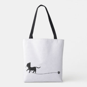 Running Kitten Tote Bag Tygkasse