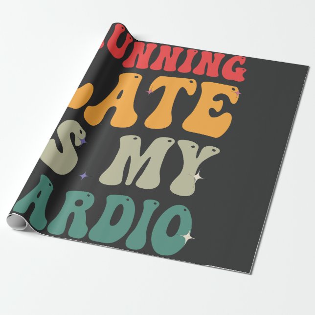 Running Late är min Cardio Funny Retro Fitness Gif Presentpapper (Utrullad)