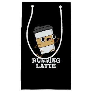 Running Latte Funny Coffee Pun Mörk BG