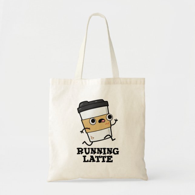 Running Latte Funny Coffee Pun Tygkasse (Framsidan)