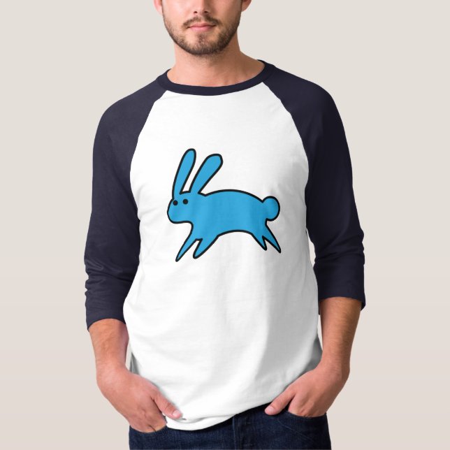 Running Little Blue Bunny T-Shirt (Framsida)