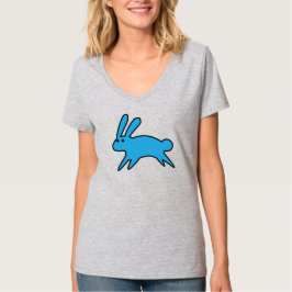Running Little Blue Bunny T Shirt