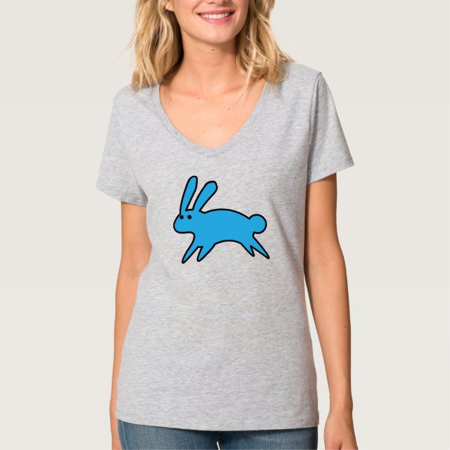 Running Little Blue Bunny T Shirt (Framsida)