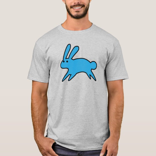 Running Little Blue Bunny T Shirt (Framsida)