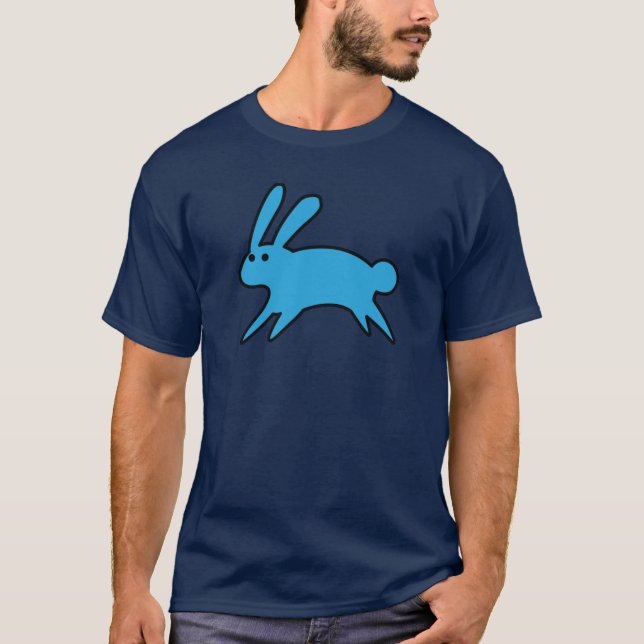 Running Little Blue Bunny T-Shirt (Framsida)