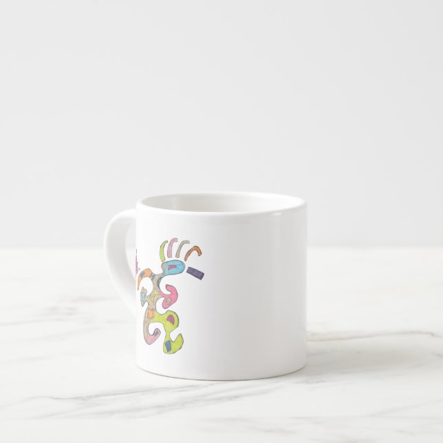 "Running Man" Abstrakt Art Espressomugg (Framsida vänster)