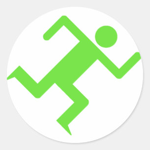 Running Man Grönt Runt Klistermärke