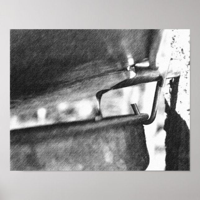 Running Maple Sap Bucket Black Pencil Art Poster (Framsidan)