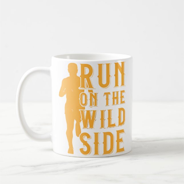 Running Marathon Run On Wild Side Runner Road Mara Kaffemugg (Vänster)