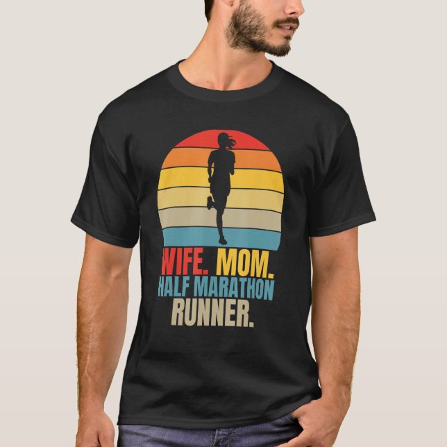 Running Marathoner Wife Mamma halv Mararthon Sprin T Shirt (Framsida)