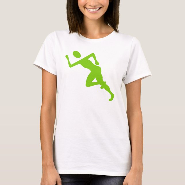 Running - Martian Grönt Tee Shirt (Framsida)