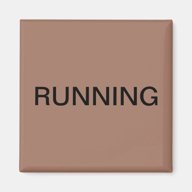 Running mocha mousse dishwasher magnet (Framsidan)