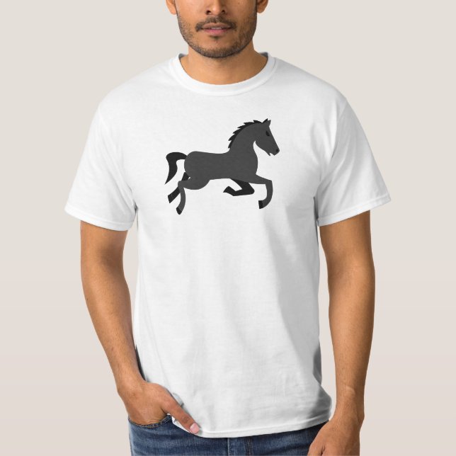 Running Mörk Horse 🐎 Logotyp Anpassade Festival T Shirt (Framsida)
