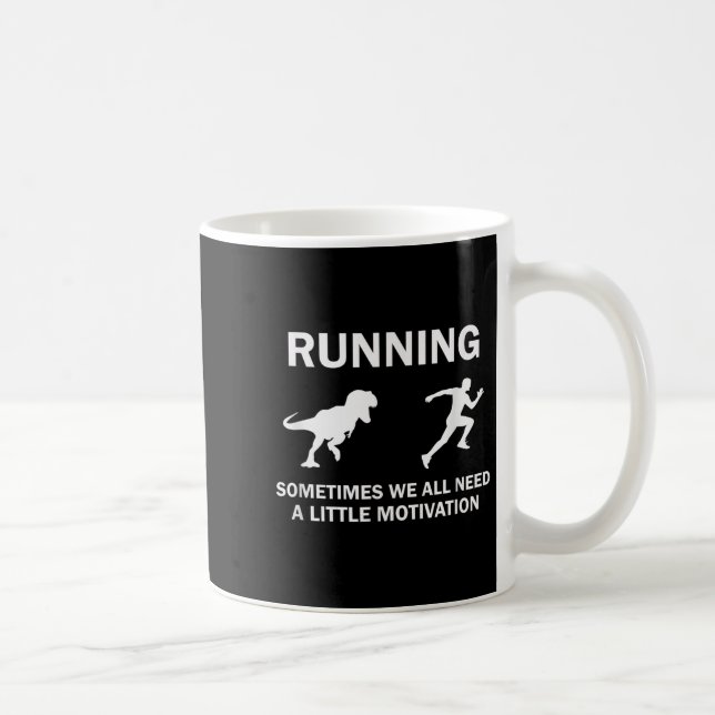 Running Motivation Raptor Chase Funny Dinosaur  Kaffemugg (Höger)