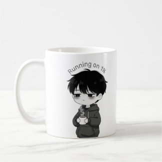 Running on 1 Percent Relatable Chibi Coffee Illust Kaffemugg
