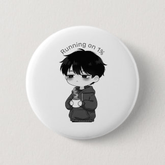 Running on 1 Percent Relatable Chibi Coffee Illust Knapp