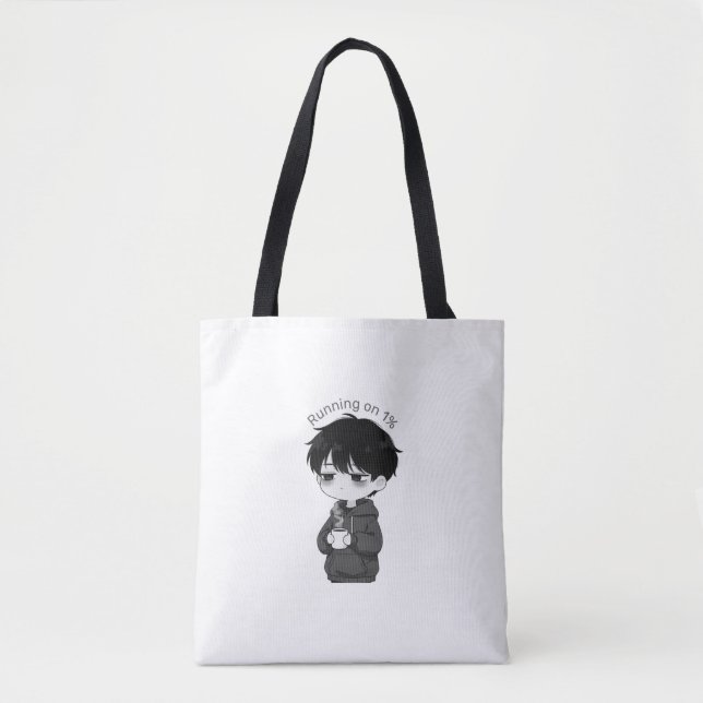 Running on 1 Percent Relatable Chibi Coffee Illust Tygkasse (Framsida)