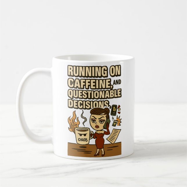 Running on Caffeine & Chaos Mug Kaffemugg (Vänster)