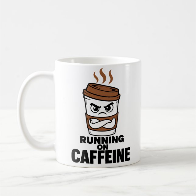 Running On Caffeine Funny Coffee Mug Kaffemugg (Vänster)