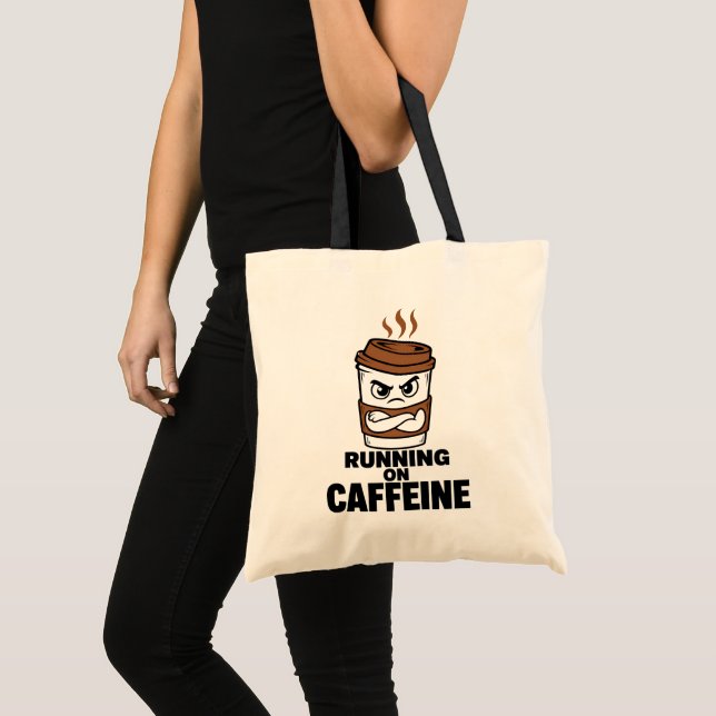 Running On Caffeine Introvert Totebag Tygkasse (Framsida (produkt))