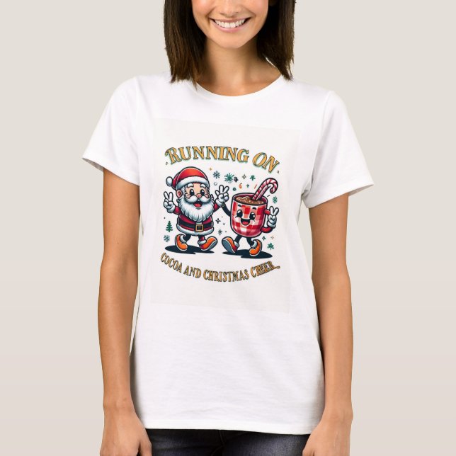 Running on Christmas Cheer T Shirt (Framsida)