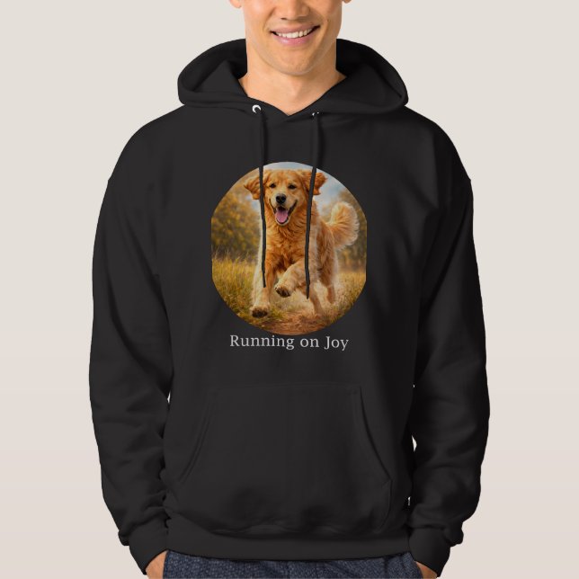 Running on Joy Golden Retriever Hoodie (Framsida)