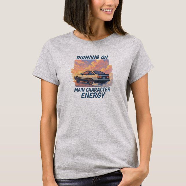 Running On Main Character Energy damtröja T Shirt (Framsida)