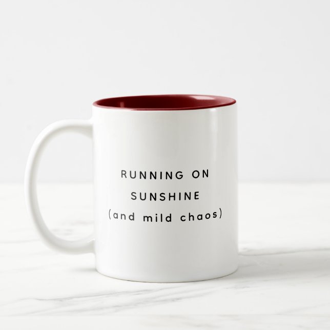Running On Sunshine Happy Humor Two-Tone Mug Två-Tonad Mugg (Vänster)