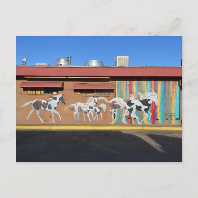 Running Paint Horses Mural, Tucumcari, New mexico Vykort (Framsida)