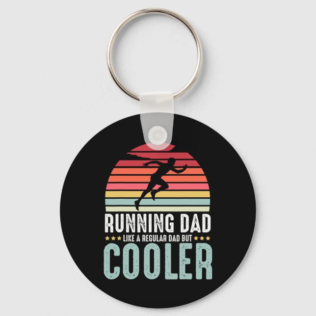 Running Pappa Funny Marathon Springer Fars dag Dis Nyckelring (Framsida)