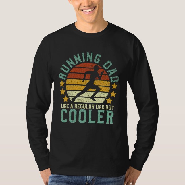 Running Pappa Funny Marathon Springer Fars dag Gif T Shirt (Framsida)