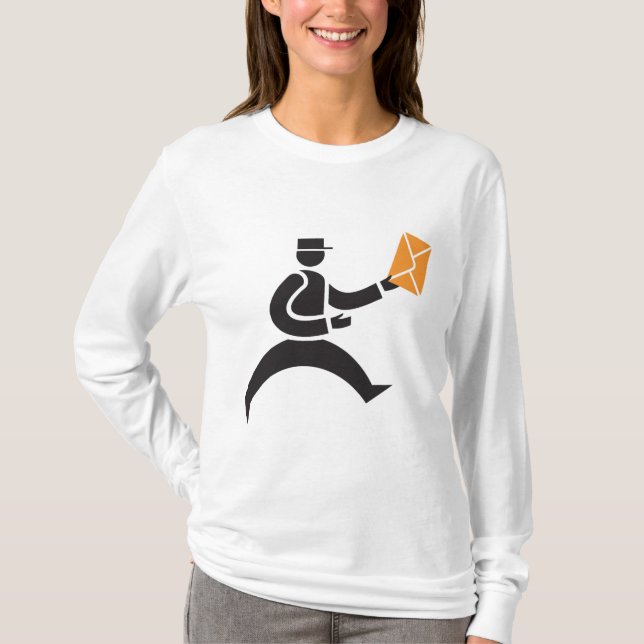 Running Postman Delivering Mail Postal Worker T Shirt (Framsida)
