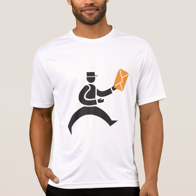 Running Postman Delivering Mail Postal Worker T Shirt (Framsida)