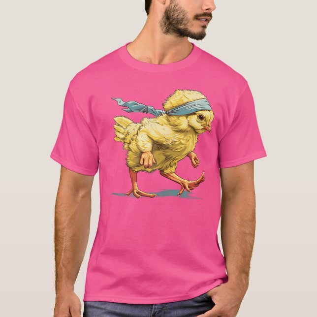 Running Poultry With Headband T Shirt (Framsida)