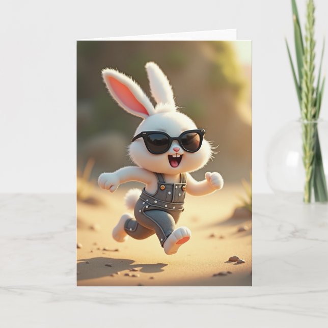 Running Rabbit Adventure Card Kort (Framsida)
