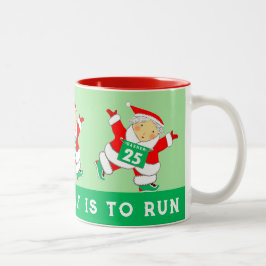 Running Runner Christmas Collectible Två-Tonad Mugg